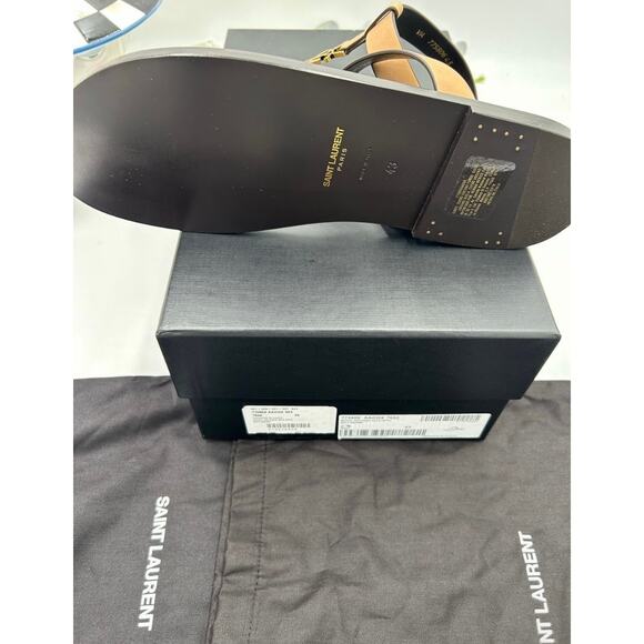 Men\'s Saint Laurent CASANDRE YSL logo thong sandals size 43 made in Italy main image 5
